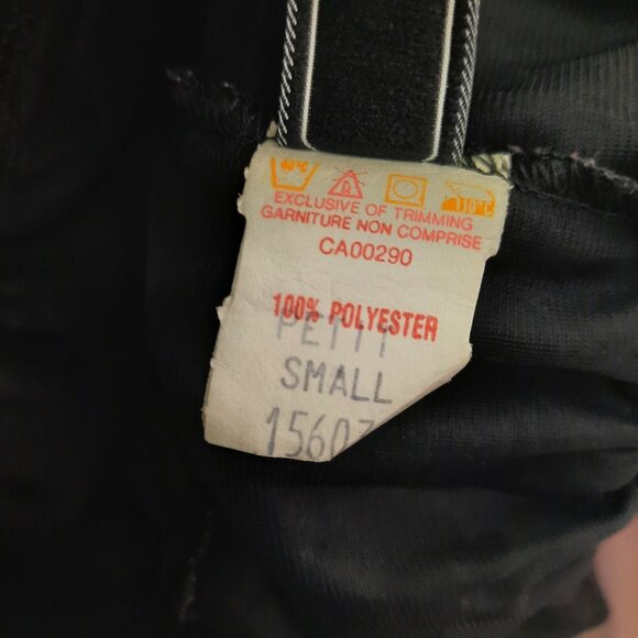 Vintage 70s 80s Black Nightgown Full Length Deep V Neck Sleeveless Size M - Picture 6 of 6